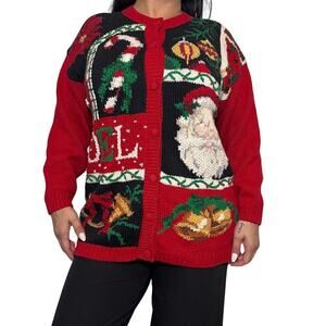 Vintage Heirloom Collectibles Knitted
Christmas Sweater Cardigan Women's Sz S